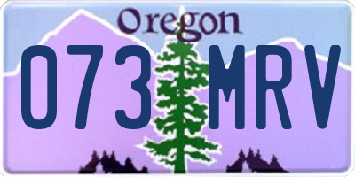 OR license plate 073MRV