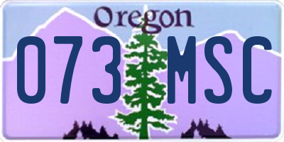 OR license plate 073MSC