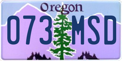 OR license plate 073MSD