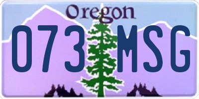 OR license plate 073MSG