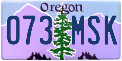 OR license plate 073MSK