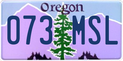 OR license plate 073MSL