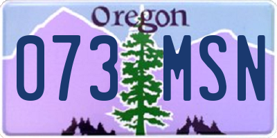 OR license plate 073MSN