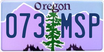 OR license plate 073MSP