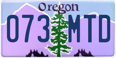 OR license plate 073MTD