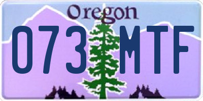 OR license plate 073MTF