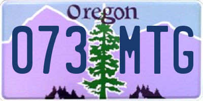 OR license plate 073MTG