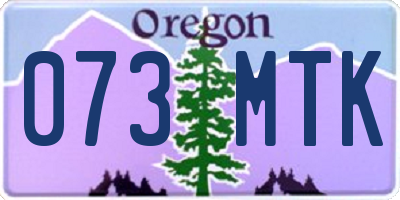 OR license plate 073MTK