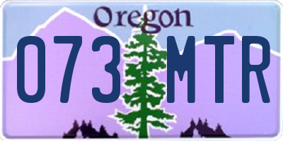 OR license plate 073MTR