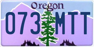 OR license plate 073MTT