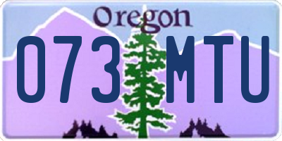 OR license plate 073MTU