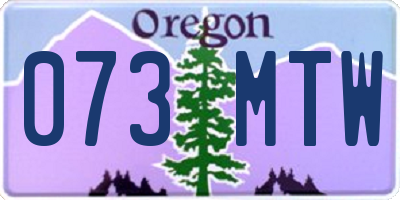 OR license plate 073MTW