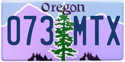 OR license plate 073MTX