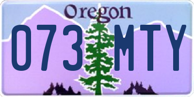 OR license plate 073MTY