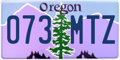 OR license plate 073MTZ