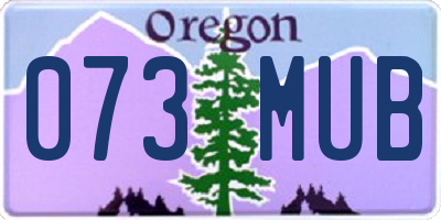 OR license plate 073MUB