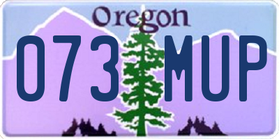 OR license plate 073MUP