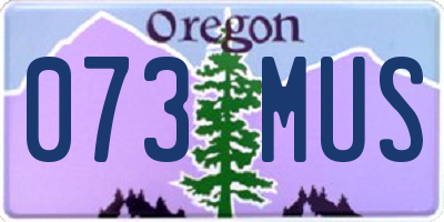 OR license plate 073MUS