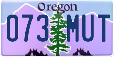 OR license plate 073MUT