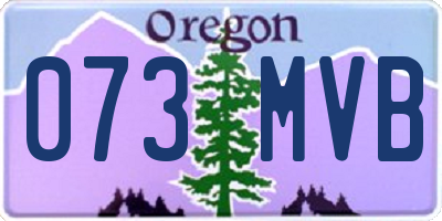 OR license plate 073MVB