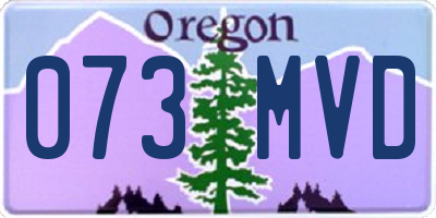 OR license plate 073MVD