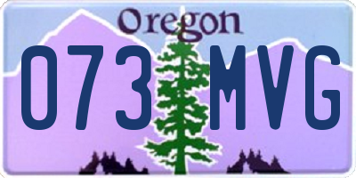OR license plate 073MVG
