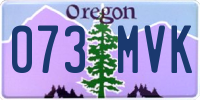 OR license plate 073MVK