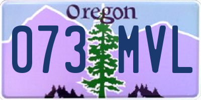 OR license plate 073MVL