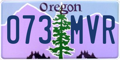 OR license plate 073MVR