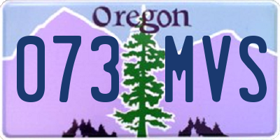 OR license plate 073MVS