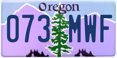 OR license plate 073MWF