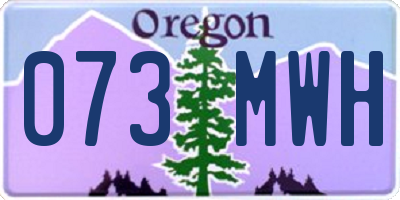 OR license plate 073MWH