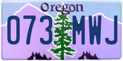 OR license plate 073MWJ