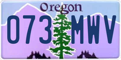OR license plate 073MWV