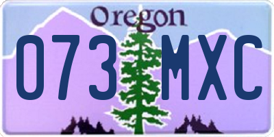OR license plate 073MXC