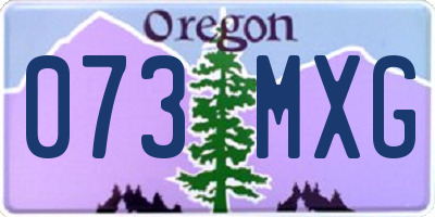 OR license plate 073MXG