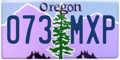 OR license plate 073MXP