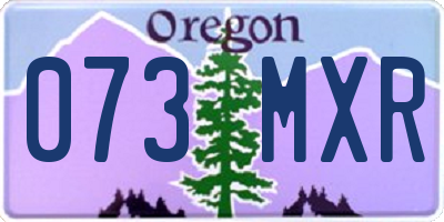 OR license plate 073MXR