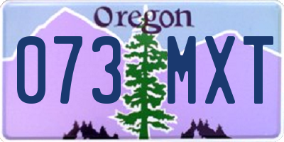 OR license plate 073MXT