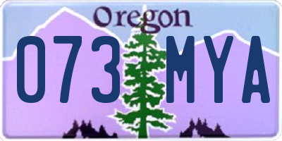 OR license plate 073MYA