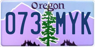 OR license plate 073MYK