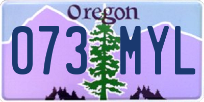 OR license plate 073MYL