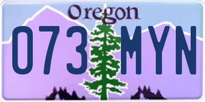 OR license plate 073MYN