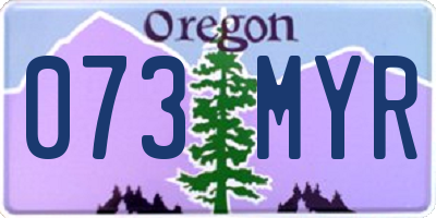 OR license plate 073MYR