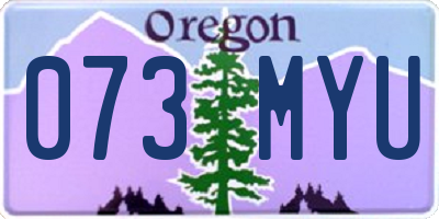 OR license plate 073MYU