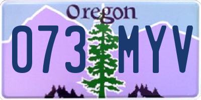 OR license plate 073MYV