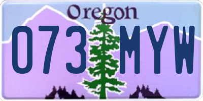 OR license plate 073MYW