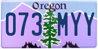 OR license plate 073MYY