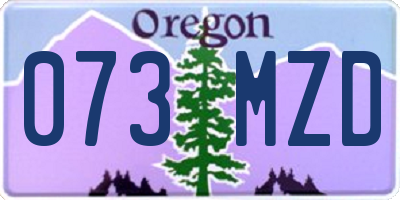 OR license plate 073MZD