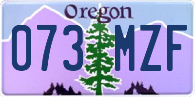 OR license plate 073MZF